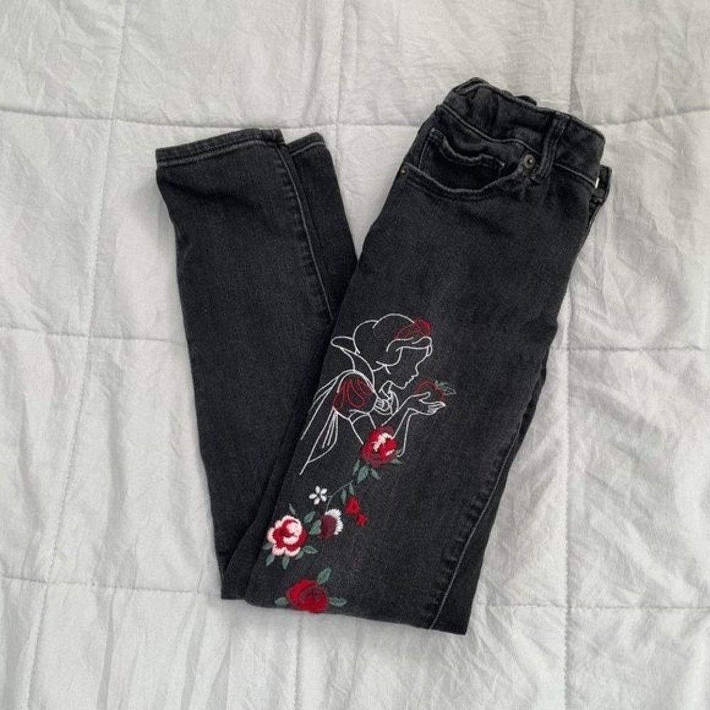 Kids Gap Disney Snow White Black Skinny Denim Jeans Size 8